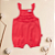 Romper Menina Tricoline Vermelho 100% Algodão Premium + Brinde - Imagem 6
