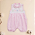 Romper Bebê Menina Tricoline Rosa e Branco Bordado Oceano 100% Algodão - Imagem 6