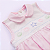 Romper Bebê Menina Tricoline Rosa e Branco Bordado Oceano 100% Algodão - Imagem 2