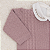 Saída de Maternidade Bebê Menina Tricot Rosa Antigo Tranças 6 Peças - Imagem 4