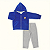 Conjunto 2 Peças Infantil Menino Capuz Plush Azul Royal Cinza - Imagem 1