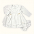 Vestido Bebê Batizado Branco Meia Malha e Tricozinho Laço Dourado - Imagem 1