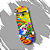 Fingerboard completo 34mm Mini SKT Co. modelo "Psicodelic Rat" - Imagem 1