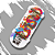 Fingerboard completo 34mm Mini SKT Co. modelo "Oriental Dragon" - Imagem 1