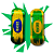 Deck Split Ply modelo "Brazilian Flag" 34mm STREET-V3 MID para Fingerboard Skate de Dedos - Imagem 1