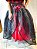 Saia fenda de organza preto e vermelho - Imagem 1