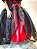 Saia fenda de organza preto e vermelho - Imagem 6