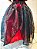 Saia fenda de organza preto e vermelho - Imagem 3