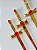 Punhal dourado com strass vermelho - Imagem 2