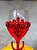 Taça luxo vermelho com tridente e cristal - Imagem 4