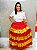 Saia 7 babados vermelho com dourado - Imagem 1