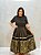Saia luxo de Jacquard - dourado com preto - Imagem 1
