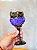 Taça luxo preto com rosas roxas - Imagem 5
