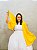 Lenço chiffon cigano com moedas amarelo - Imagem 3