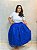 Saia Renda floral Azul Royal - Imagem 1