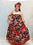 Conjunto Baiana floral 3 peças - Preto e vermelho - Imagem 1