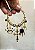 Pulseira Bracelete de Pomba Gira Cruz cravejada preta - Imagem 2