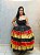 Saia 7 babados Tricolor - Dourado, vermelho e Preto - Imagem 5