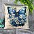 Capa de Almofada Veludo Estampada 45x45 (borboleta azul) - Imagem 2