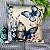 Capa de Almofada Veludo Estampada 45x45 (borboleta azul) - Imagem 3