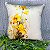 Capa de Almofada Veludo Estampada 45x45 (flores amarelas) - Imagem 3