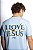 T-SHIRT I LOVE JESUS AZUL UNISSEX TRADICIONAL PREMIUM - Imagem 1