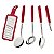 Jogo Utensilios Inox 5Pc Easy Vermelho Tramontina 25299713 - Imagem 1