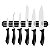Jogo Facas Inox 7Pc Affilata Preto Tramontina 23699054 - Imagem 1
