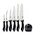 Jogo Facas Inox 7Pc Affilata Preto Tramontina 23699060 - Imagem 1
