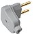 Plugue Angular 2P 10A Cinza Triangular Tramontina 57401006 - Imagem 1