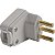 Plugue Angular 2P+T 10A Cinza Priscus Tramontina 57401013 - Imagem 1
