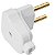 Plugue Angular 2P 10A Branco Triangular Tramontina 57402006 - Imagem 1