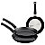 Jogo Frigideiras Alum 3Pc Preto Tramontina 20199007 - Imagem 1