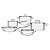 Jg Panelas Aco Inox 5 Pcs Brava Tramontina 65400320 - Imagem 1