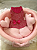 Vestido Pet Pink Com Florzinhas Branca Com Laço - Imagem 1