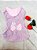 Vestido Para Pet Branco Com Flor Rosa, Gola E Laço Rosa - Imagem 1