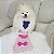Vestido Pet Verão 190 Branco Com Florzinha Rosa E Laço Pink - Imagem 1