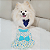 Vestido Pet: Vestido Verão Branco Com Flor Azul - Imagem 1