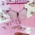Topo de Bolo: Borboletas transparentes na cor rosa - Imagem 11