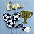 Topo de Bolo: Futebol em camadas com taça - Imagem 2