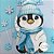 Topo de Bolo: Inverno - Pinguim aquarelado menino - Imagem 6