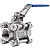 Válvula Esfera Tripartida 1/2" BSP Aço Inox 304 com Vedação PTFE 1000PSI - Imagem 1