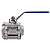 Válvula Esfera Tripartida 3/4" BSP Aço Inox 304 com Vedação PTFE 1000PSI - Imagem 3