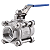 Válvula Esfera Tripartida 1" BSP Aço Inox 304 com Vedação PTFE 1000PSI - Imagem 1