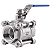 Válvula Esfera Tripartida 1.1/4" BSP Aço Inox 304 com Vedação PTFE 1000PSI - Imagem 1