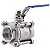 Válvula Esfera Tripartida 1.1/2" BSP Aço Inox 304 com Vedação PTFE 1000PSI - Imagem 1