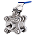 Válvula Esfera Tripartida 1/4" BSP Aço Inox 304 com Vedação PTFE 1000PSI - Imagem 1
