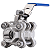 Válvula Esfera Tripartida 3/8" BSP Aço Inox 304 com Vedação PTFE 1000PSI - Imagem 1