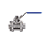 Válvula Tripartida Esfera 3/8" BSP Aço Inox 304 com Vedação PTFE 1000PSI - Imagem 2