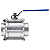 Válvula Esfera Tripartida 4" BSP Aço Inox 304 com Vedação PTFE 1000PSI - Imagem 3